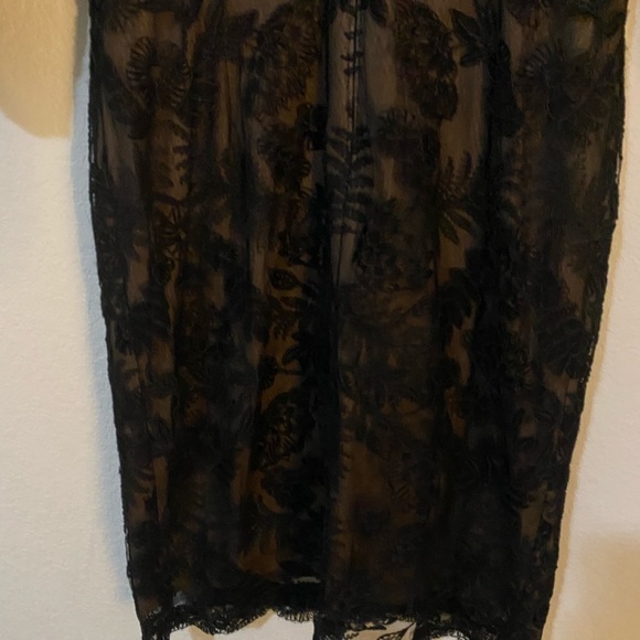 Tadashi Shoji ZURI DRESS Black Floral Embroidered Lace Illusion Neckline Dress 8 - Picture 15 of 15